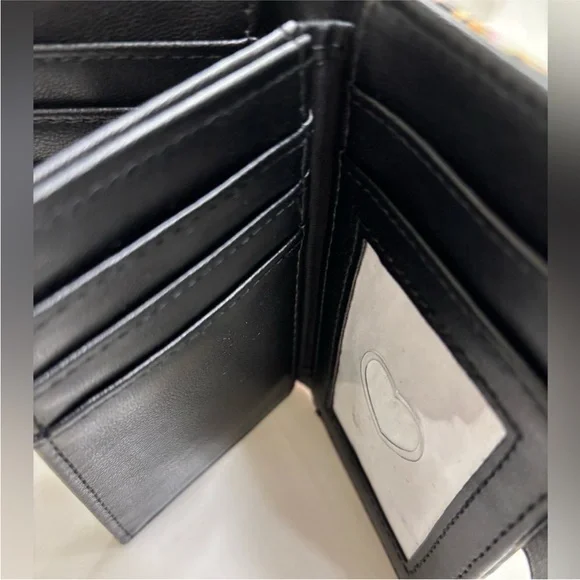 Betsey Johnson Black Floral & Leopard Chain Print Wallet - Picture 3 of 8